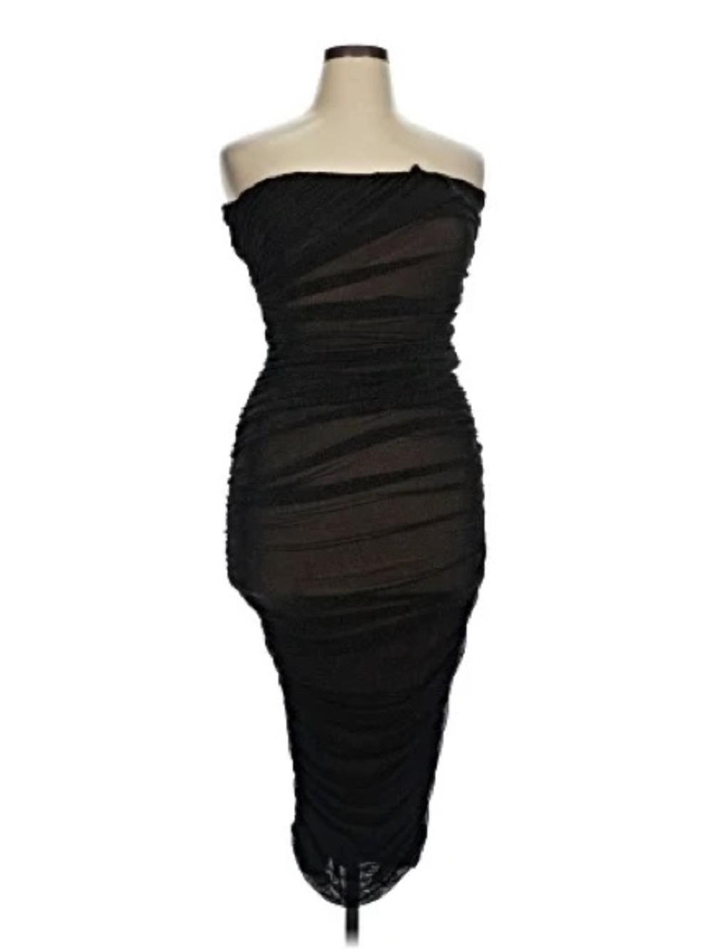 Black Sparkle Ruched Maxi Dress
